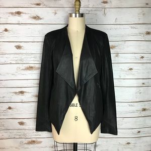 BB Dakota Tyne Black Leather Open Front Jacket